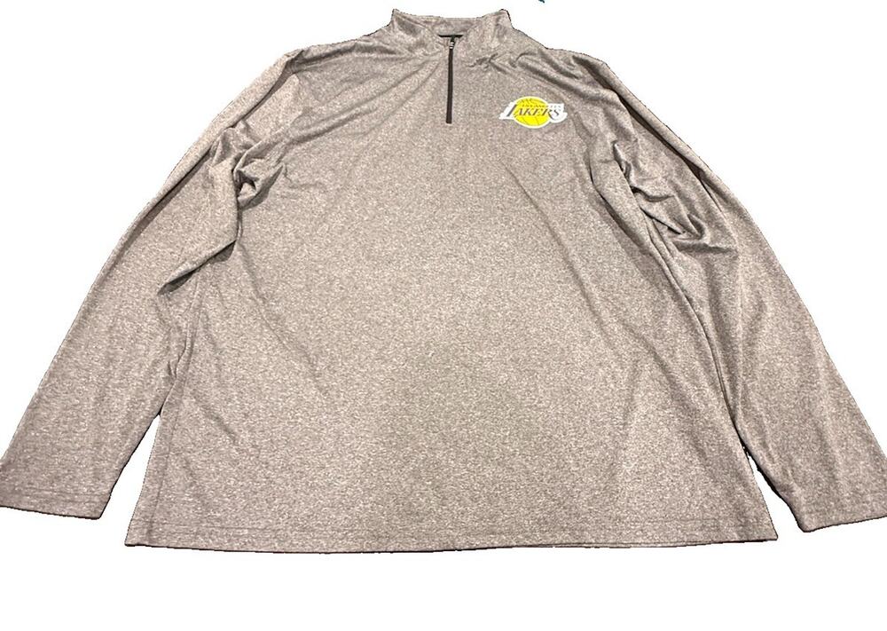 UNK NBA Los Angeles Lakers 1/4 Zip Pullover Men’s 3XL Gray Performance Top